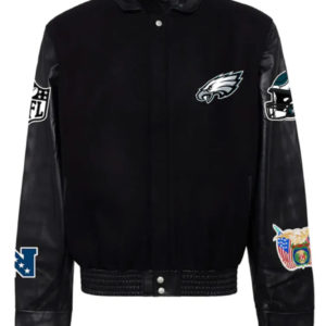 Philadelphia Eagles Black Wool Varsity Jacket