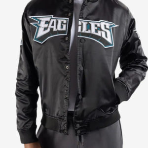 Philadelphia Eagles Black Satin Jacket