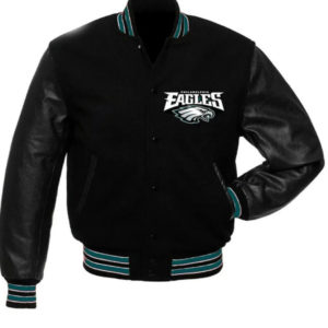 Philadelphia Eagles Black Wool Varsity Jacket