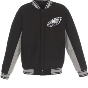 Philadelphia Eagles Black and Gray Wool Jacket