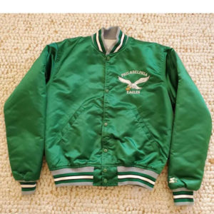 Philadelphia Eagles Bomber Green Satin Jacket