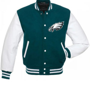 Philadelphia Eagles Green and Glorious White Wool Jacket