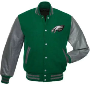 Philadelphia Eagles Green and Grey Wool Jacket