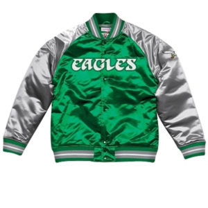 Philadelphia Eagles Green and Silver Satin Jacket