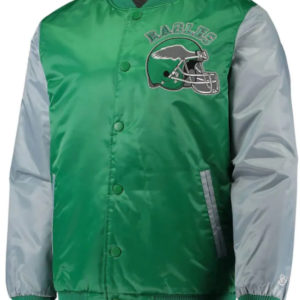 Philadelphia Eagles Kelly Green and Silver Satin Jacket