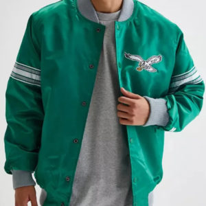 Philadelphia Eagles Striped Satin Jacket