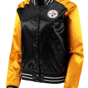 Pittsburgh Steelers Black And Yellow Satin Jacket