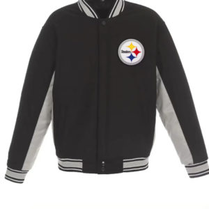 Pittsburgh Steelers Black and Gray Wool Jacket