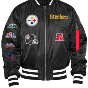 Pittsburgh Steelers Bomber MA-1 Black Jacket