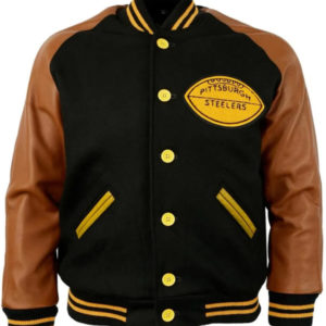 Pittsburgh Steelers Brown and Black Wool Varsity Jacket