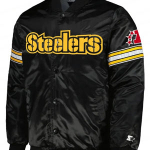 Pittsburgh Steelers Heavyweight Black Satin Jacket