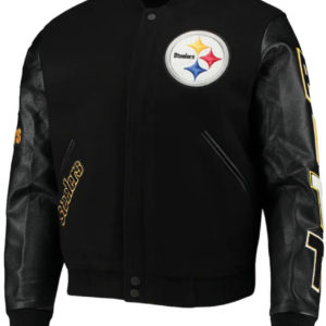 Pittsburgh Steelers Logo Black Letterman Jacket