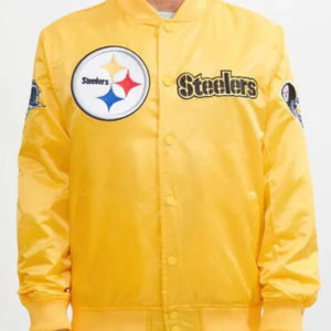 Pittsburgh Steelers Logo Yellow Satin Jacket