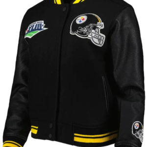 Pittsburgh Steelers Mash Up Black Wool Varsity Jacket