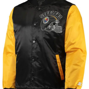 Pittsburgh Steelers Satin Black and Yellow Jacket