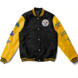 Pittsburgh Steelers Yellow And Black Wool Varsity Jacket