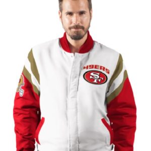 San Francisco 49ers Red And White Varsity Jacket