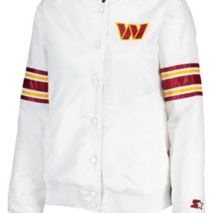 Washington Commanders White Satin Jacket