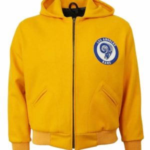 1950 Los Angeles Rams Yellow Hooded Wool Jacket