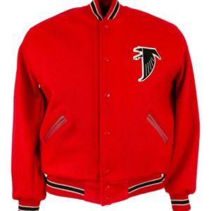 1967 Atlanta Falcons Red Wool Varsity Jacket