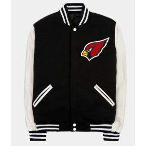 Arizona Cardinals Black and White Varsity Jacket