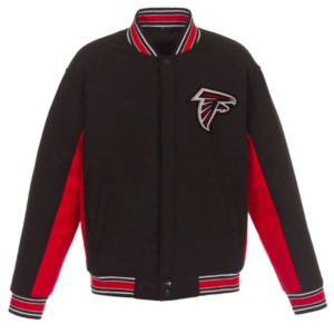 Atlanta Falcons Black And Red Varsity Wool Jacket