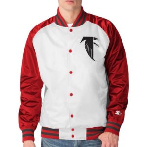 Atlanta Falcons Throwback Varsity Red And Satin Jacket