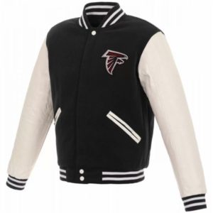 Atlanta Falcons White And Black Varsity Letterman Jacket