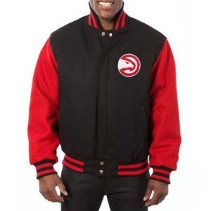 Atlanta Hawks Red & Black Varsity Jacket