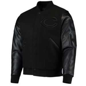 Chicago Bears Logo Black Varsity Jacket