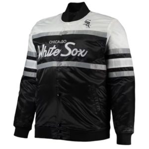 Chicago NFL White Sox Heavyweight Black And White Satin Jacket