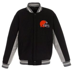 Cleveland Browns Varsity Black And Gray Wool Jacket