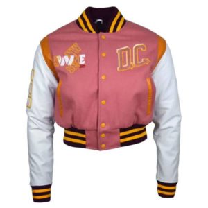 DC Proper Washington Commanders Cropped Pink Varsity Jacket