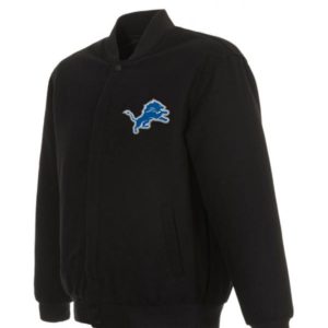 Detroit Lions Black Wool Varsity Jacket