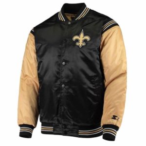 Enforcer New Orleans Saints Black & Gold Satin Jacket