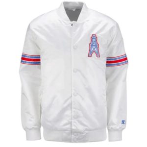 Houston Oilers Retro White Satin Jacket