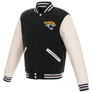 Jacksonville Jaguars Black & White Two-Tone Varsity Jacket