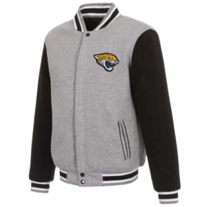 Jacksonville Jaguars Varsity Two-Tone Wool Gray and Black Jacket