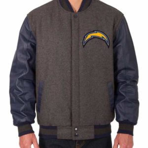 LA Chargers Charcoal Navy Varsity Jacket