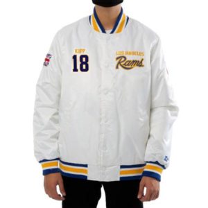 LA Rams Cooper Kupp White Satin Jacket