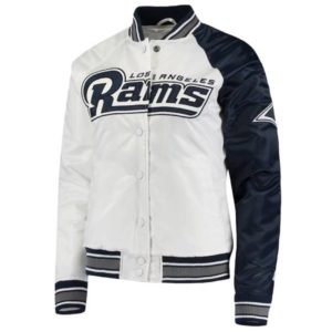 LA Rams Hometown White_Navy Satin Jacket