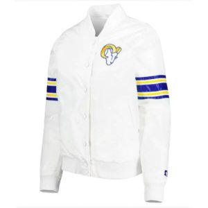 LA Rams Line Up Satin Varsity Jacket