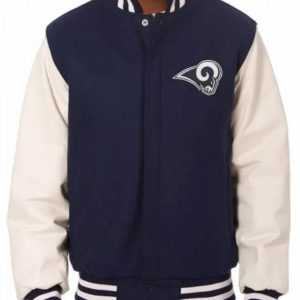 LA Rams White and Blue Varsity Jacket