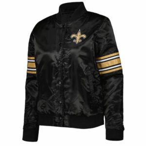 Line Up New Orleans Saints Black Satin Jacket