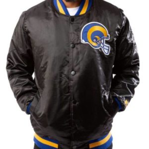 Los Angeles Rams Black Satin Jacket