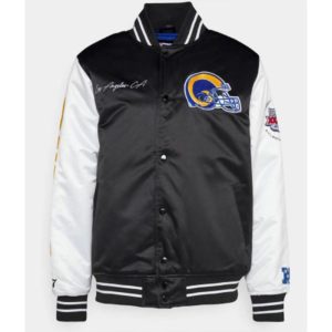 Los Angeles Rams Team Origins Training Satin Varsity Jacket