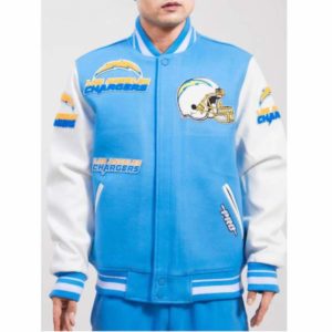 Mashup Los Angeles Chargers Blue & White Varsity Jacket