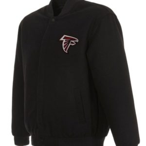 NFL Atlanta Falcons Black Wool Varsity Jacket