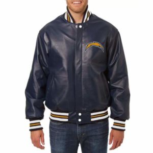 NFL LA Chargers Leather Varsity Jacket