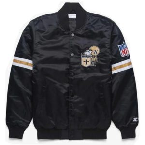 NFL New Orleans Saints Black Satin Jacket